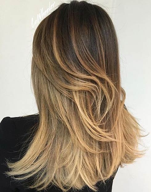 Med Blonde Balayage Highlights for Brown Hair