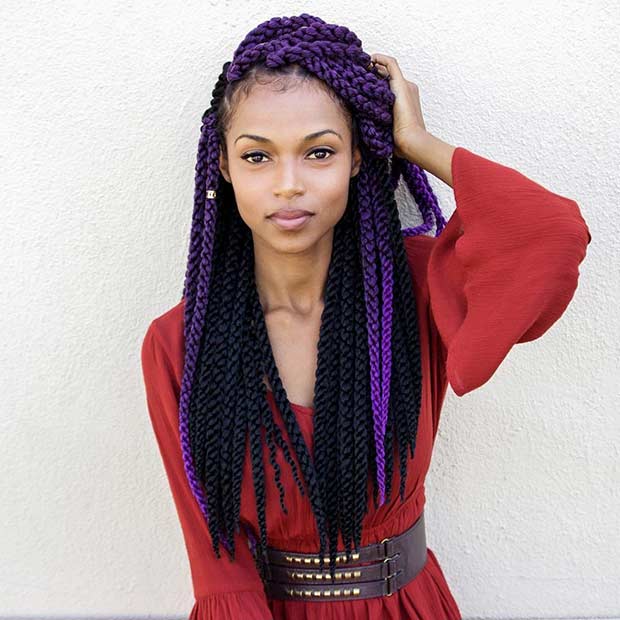 שָׁחוֹר and Purple Crochet Twists