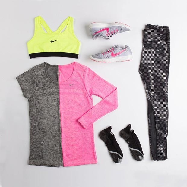 Ružičasta and Grey Workout Outfit 