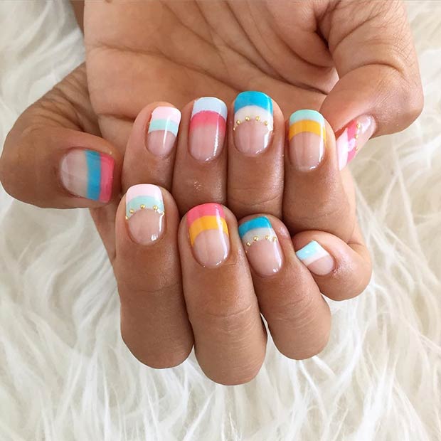 Лако Striped Nail Design for Summer