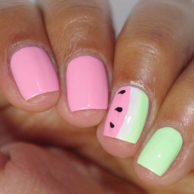 Кратак Watermelon Nail Design for Summer