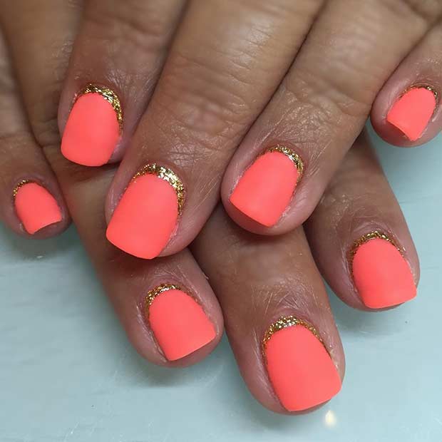 Orange Matte Nails for Summer