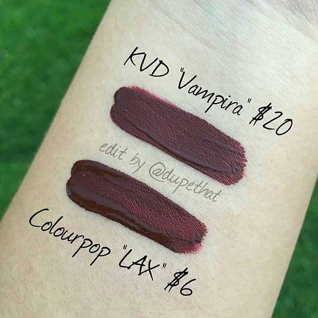 Kat Von D Vampira Lipstick Dupe