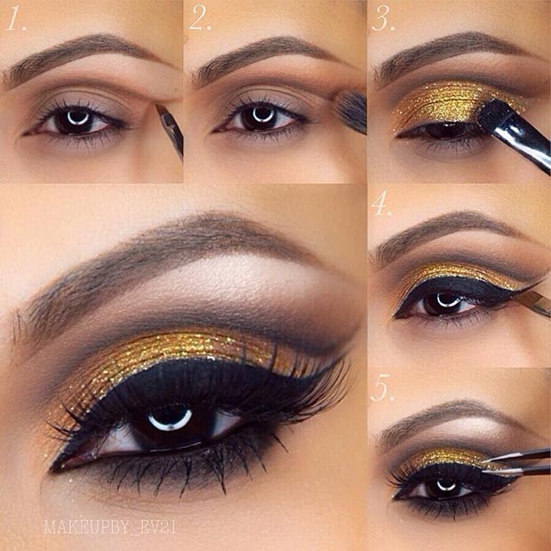 resimli for Gold Eye Makeup Look