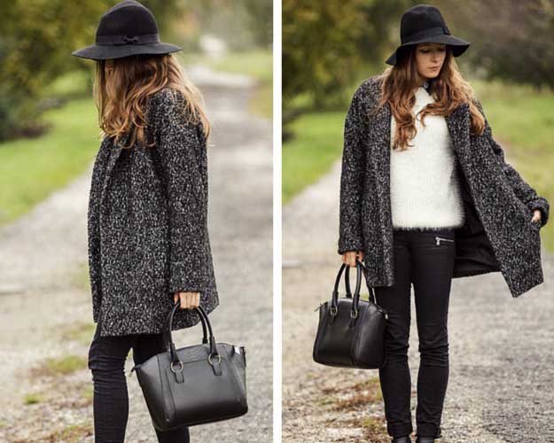 Furry Sweater and Oversized Coat Outfit