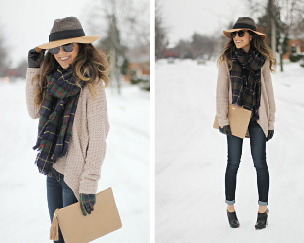 Тартан Scarf Winter Outfit