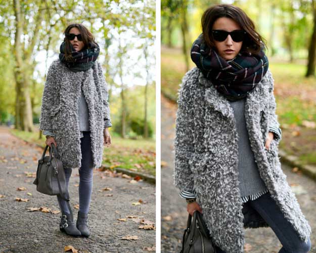 Греи Teddy Bear Coat Winter Outfit