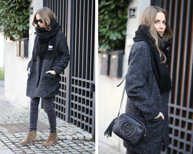Оверсизед Coat Ankle Boots Winter Outfit