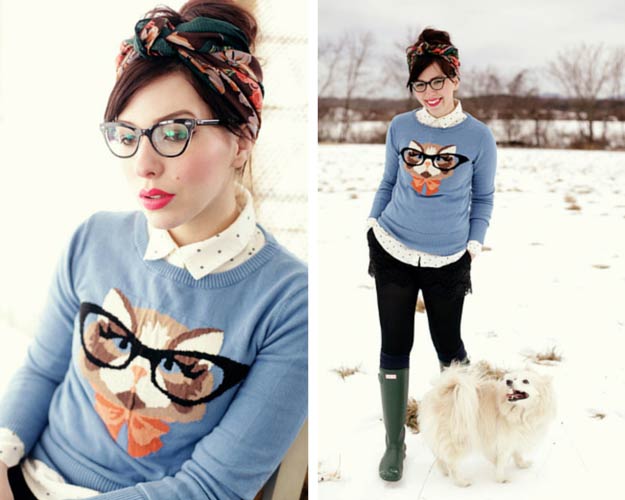 Kitty Sweater Winter Outfit