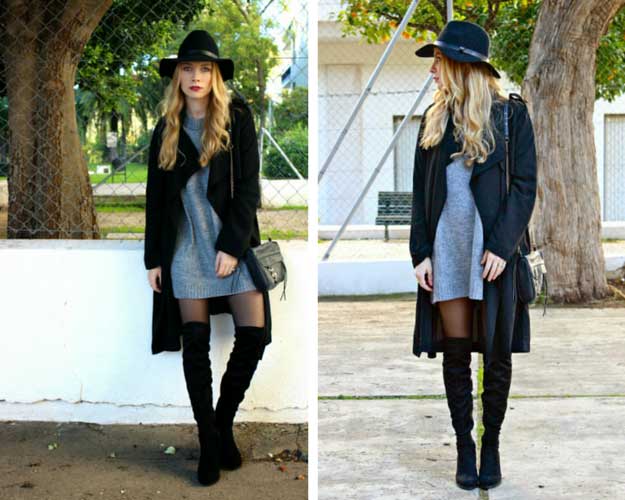 Menő Black and Grey Winter Outfit