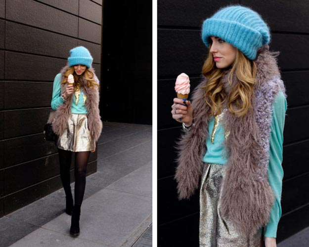 सोना Turquoise Winter Outfit