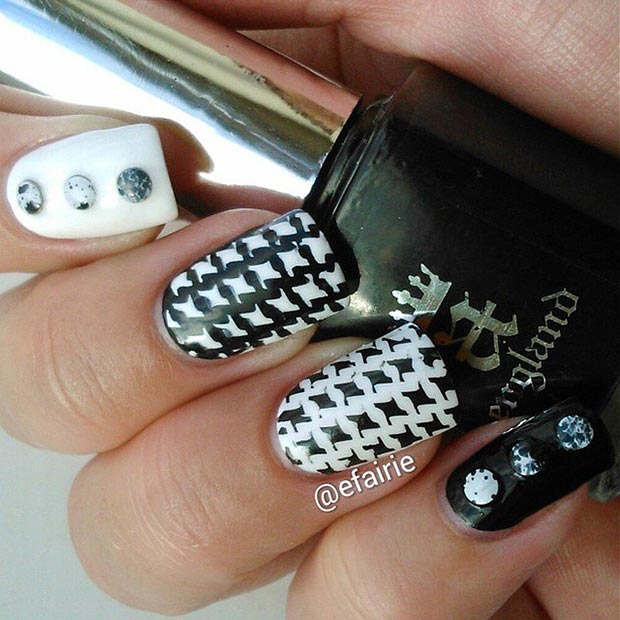 Houndstooth Nail Design