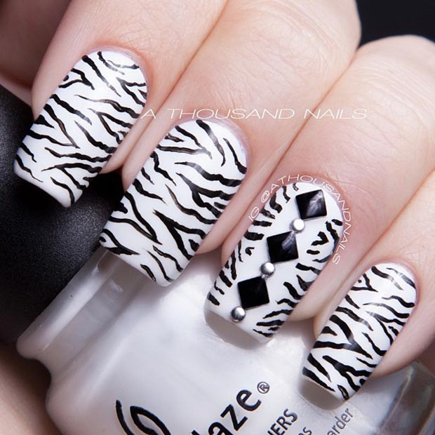 Zebra Nail Design