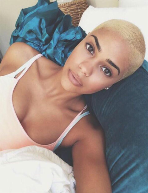 Shaved Blonde Hairstyle for Black Women