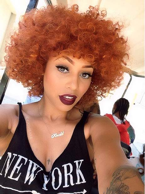 Kırmızı Natural Curls Hairstyle for Black Women