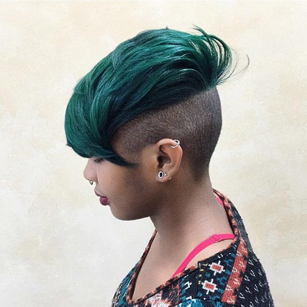 Zöld Hair Mohawk for Black Women