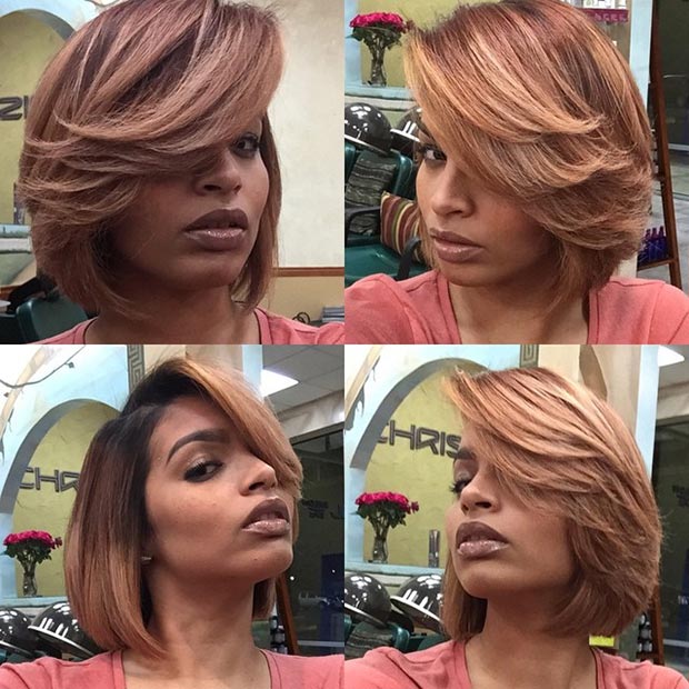 ombre Bob with Blonde Highlights