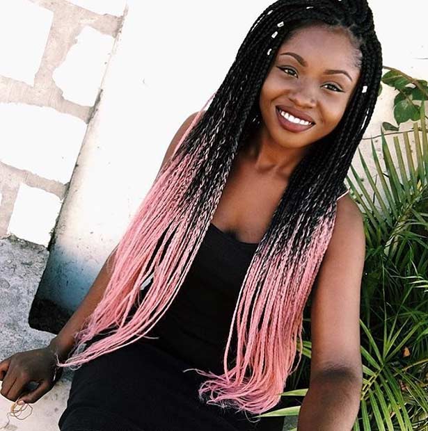 Lung Pink Ombre Poetic Justice Braids