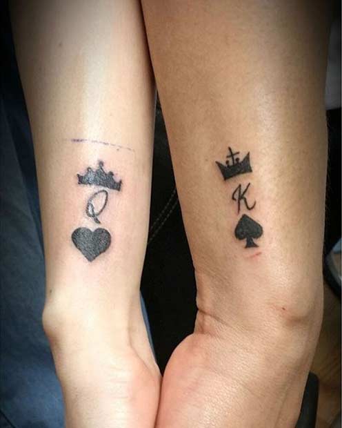 ง่าย King and Queen Tattoo Designs