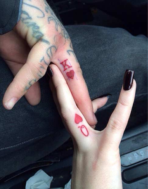 roșu Ink King and Queen Tattoos for Couples