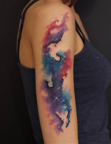 Acuarelă Galaxy Tattoo for Women
