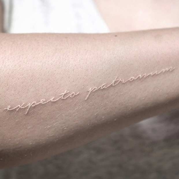 सफेद Ink Harry Potter Tattoo