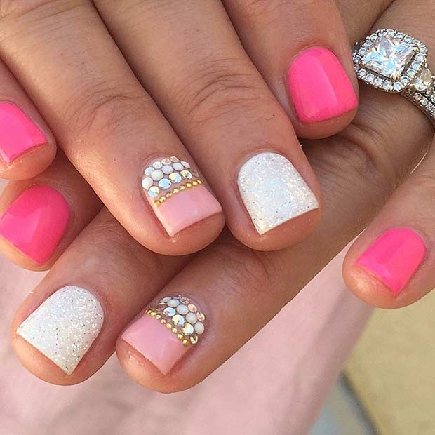 girly Pink Nail Design