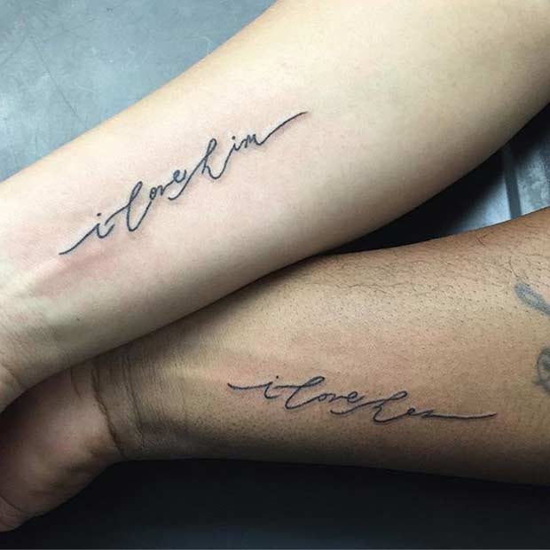 én Love Him I Love Her Couple Tattoos