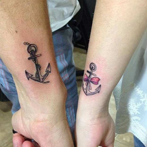 Çift Anchor Arm Tattoos