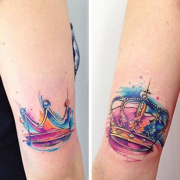 Vattenfärg King and Queen Tattoos