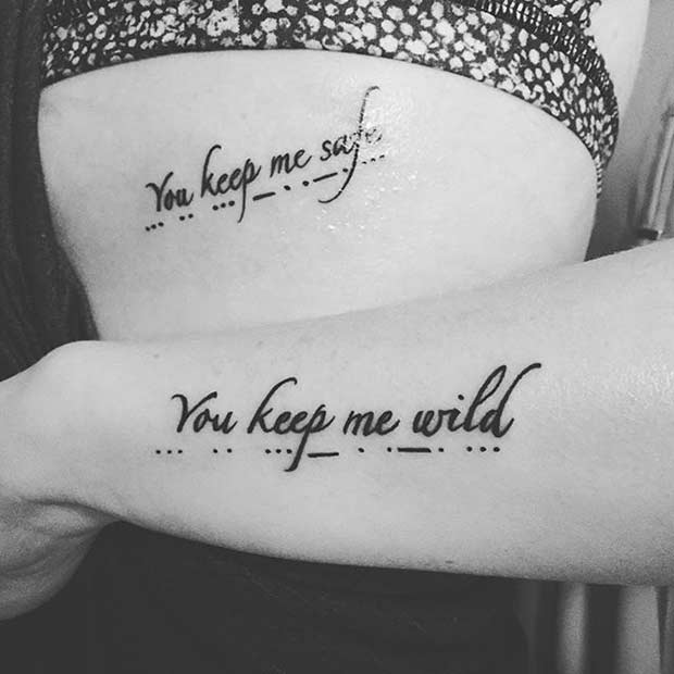 आप Keep Me Safe Sister Tattoos Idea