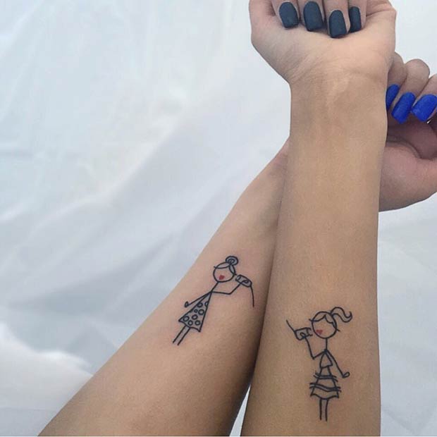 soră Matching Arm Tattoos