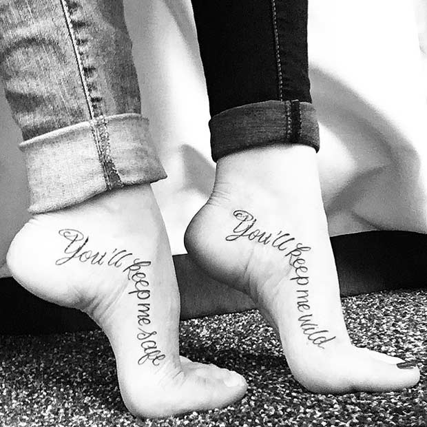 potrivire Foot Tattoos for Sisters