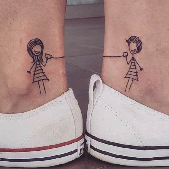 Povezovanje Ankle Tattoos for Sisters