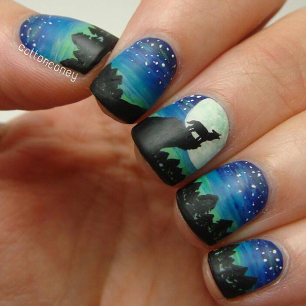 Ноћ вештица Nail Art Design for Short Nails