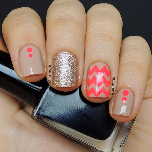 नंगा and Neon Nail Design