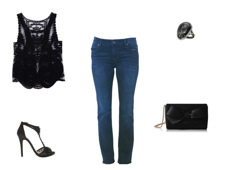 Боотцут jeans outfit for a party