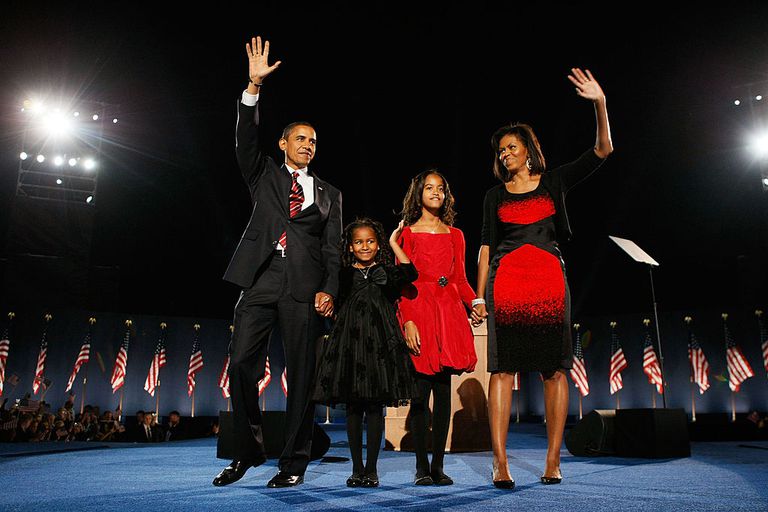 ה Obamas on Election night, 2009