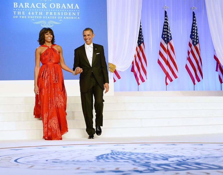 מישל Obama in red dress