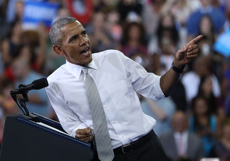 ประธาน Obama Campaigns For Hillary Clinton In Orlando, Florida