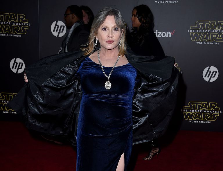 קארי Fisher at the Star Wars red carpet