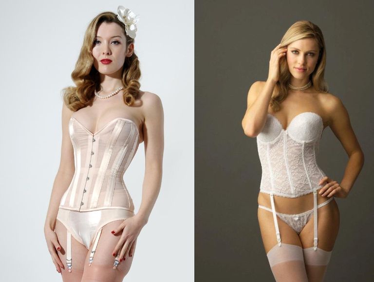 A corset by What Katie Did, and a bustier by Va Bien.