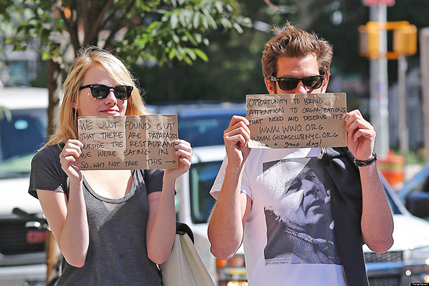 Emma Stone and Andrew Garfield Promoting Charities Source: reddit.com