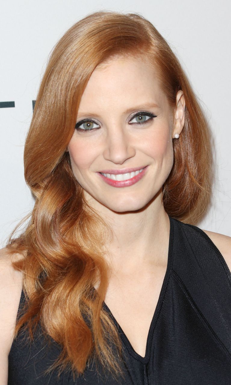 जेसिका Chastain with gorgeous color hair