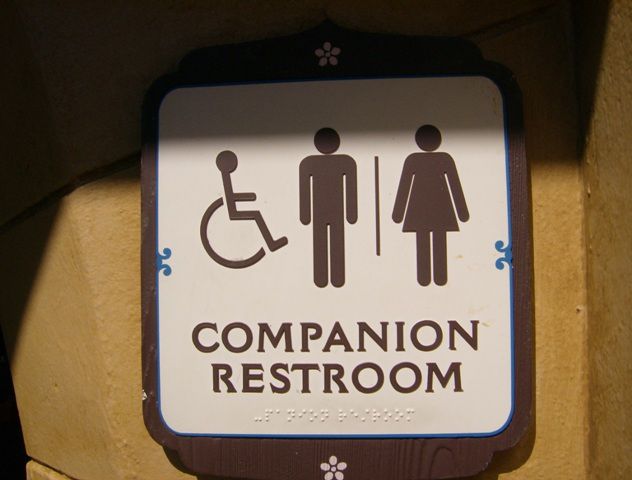 साथी Restroom sign