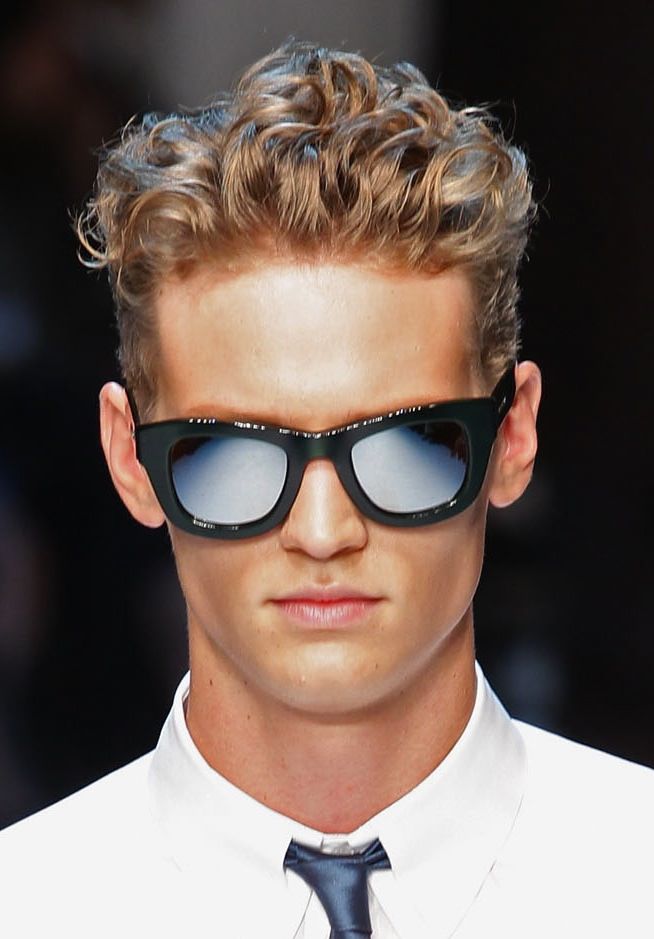 blond male model with sunglasses