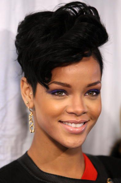 Rihanna with a pompadour