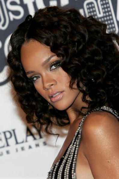 Rihanna with big volume curls