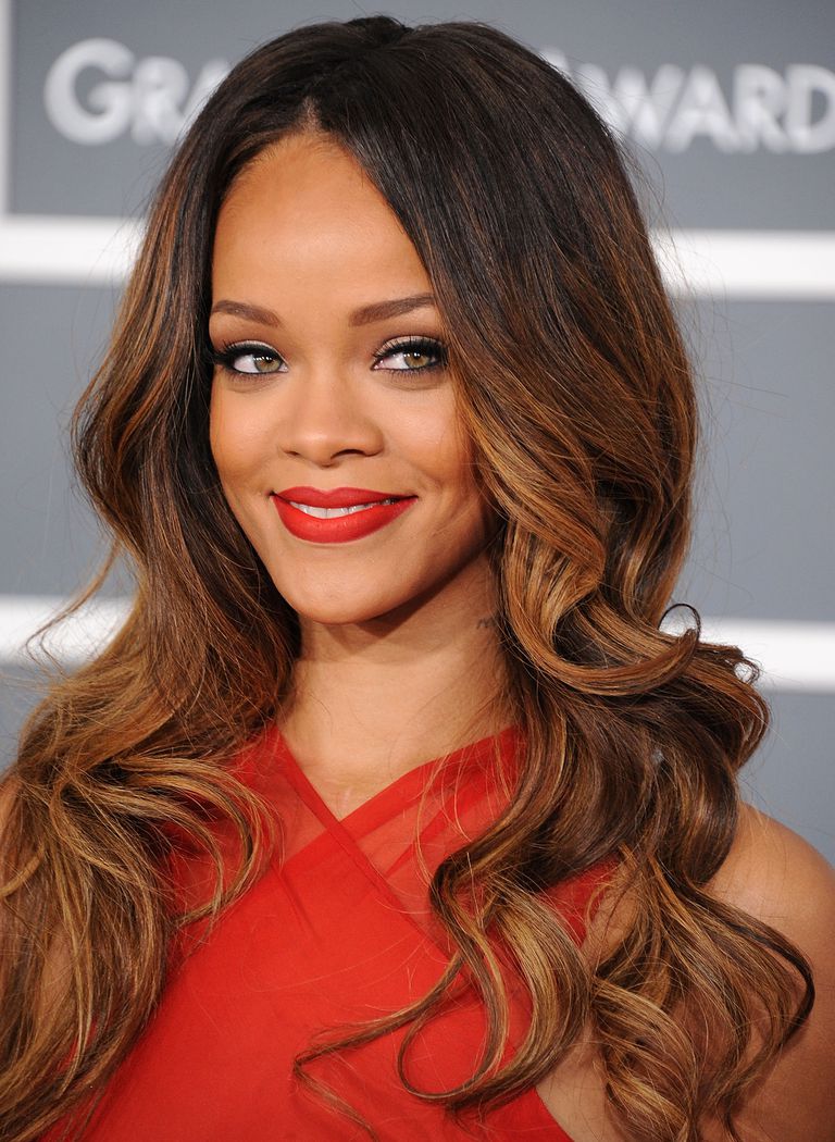 Rihanna red lip 55th Grammy Awards
