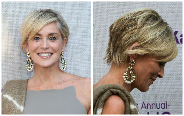Sharon Stone with short hair